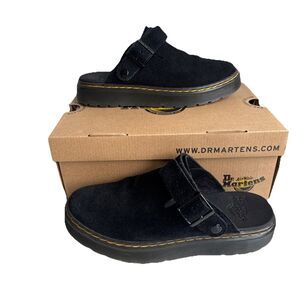 Dr. Martens Carlson Black Suede Mule Clogs EU 38 Women’s 7 With Box